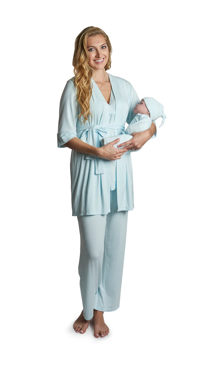 Everly Grey Analise 5 Piece Pajama Set Whispering Blue Modern