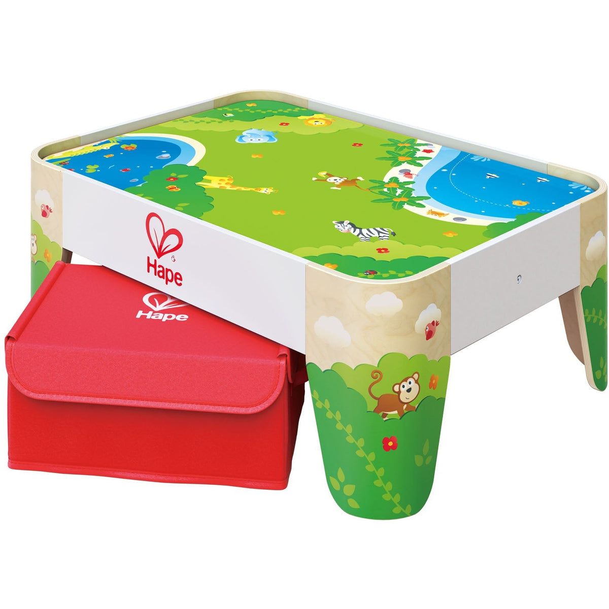 Hape reversible cheap train storage table