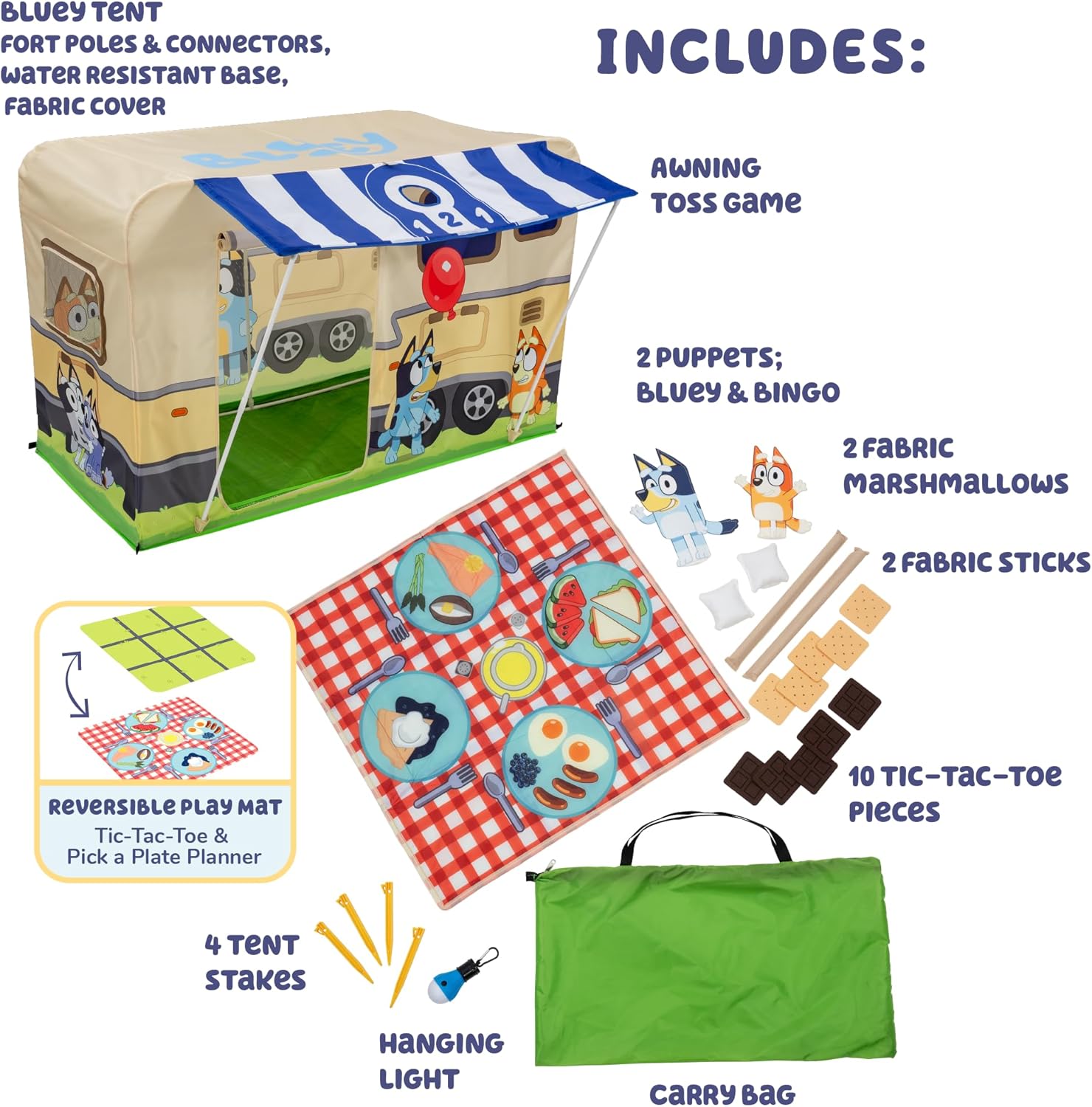 tente juego Bluey Camping Activity Fort – Modern Natural Baby