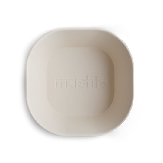 mushie Square Dinnerware Bowls for Kids | Made in Denmark, Set of 2 (Blush)