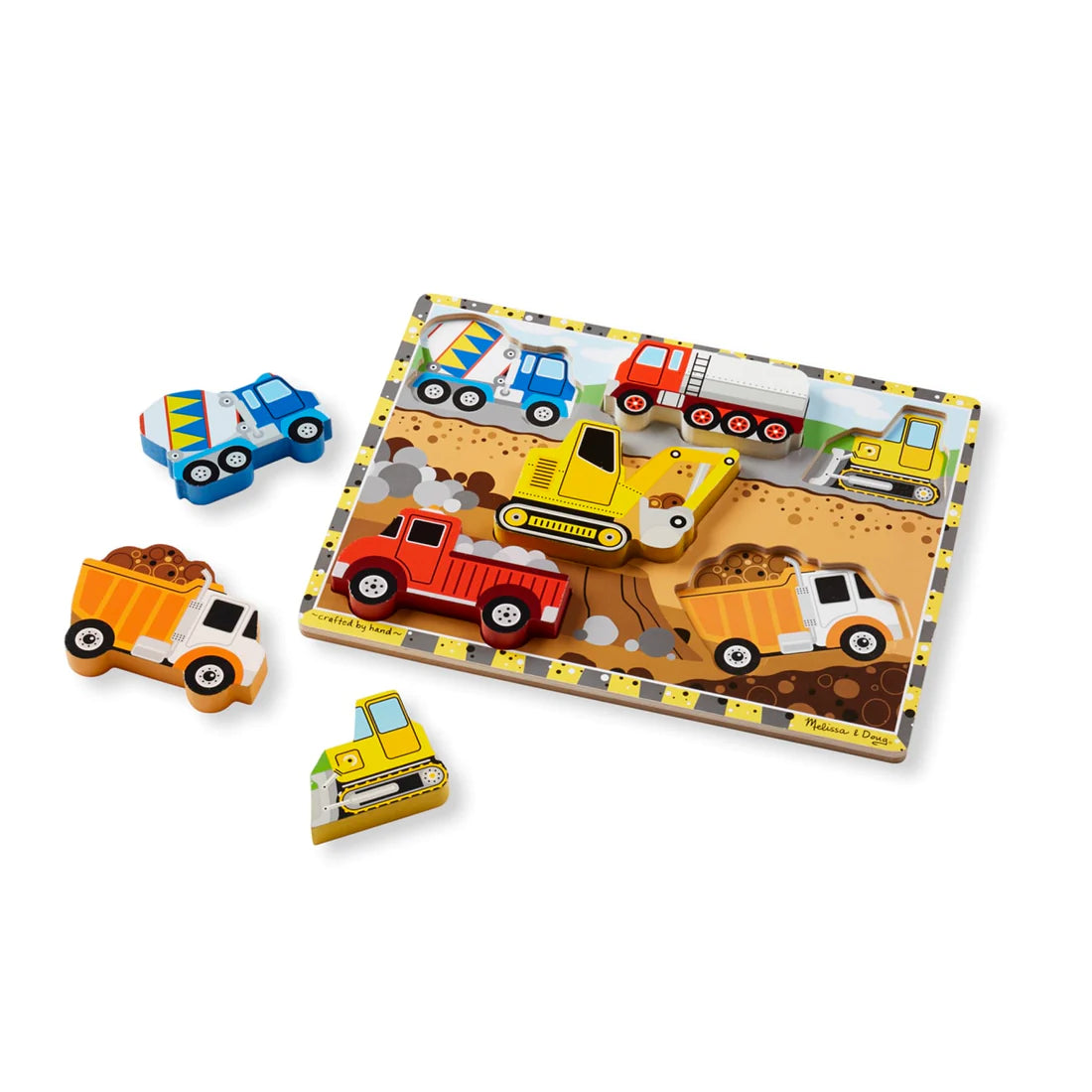 Melissa & Doug Chunky Puzzle  Construction – Modern Natural Baby