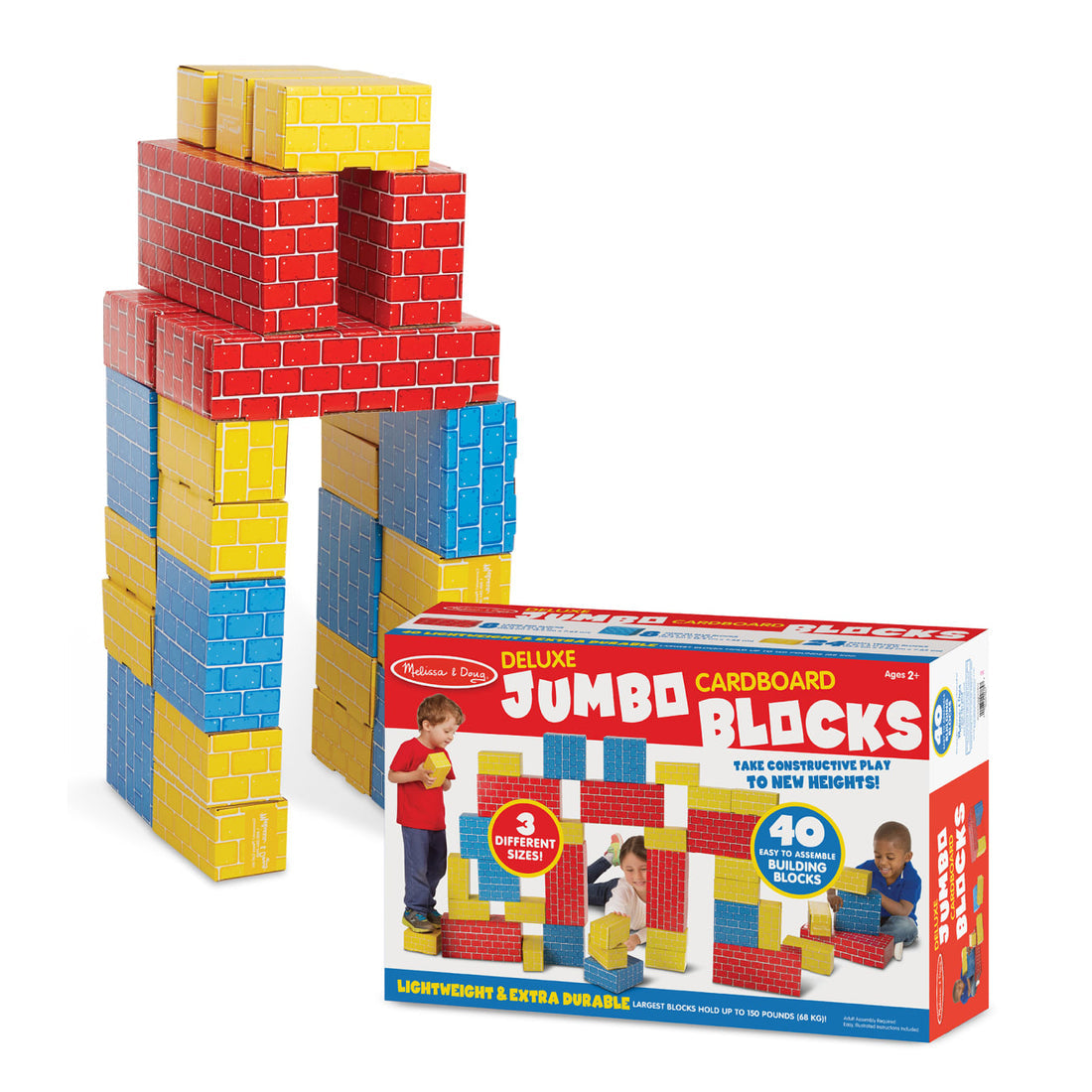 Melissa Doug Jumbo Cardboard Blocks Deluxe 40 Piece – Modern