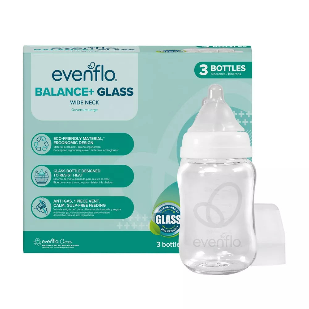 Evenflo Balance+ Glass Wide Bottles 3 Pack