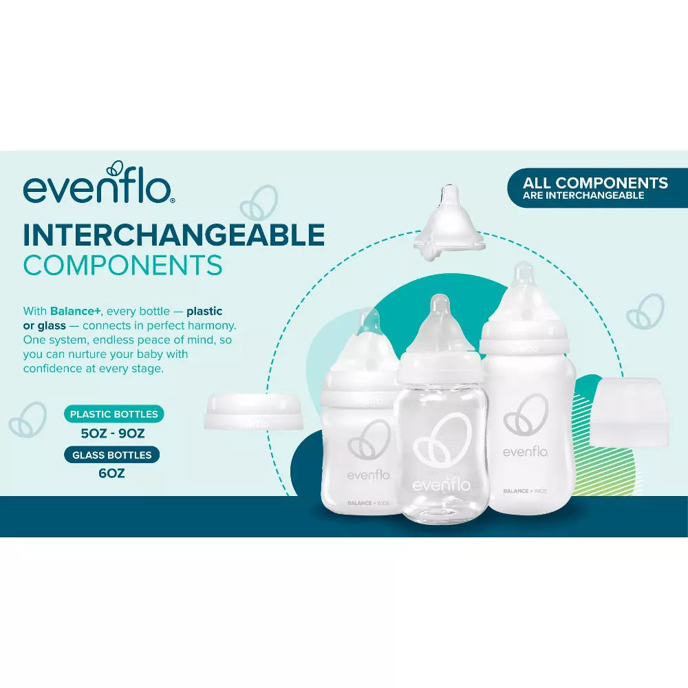 Evenflo Balance+ Glass Wide Bottles 3 Pack