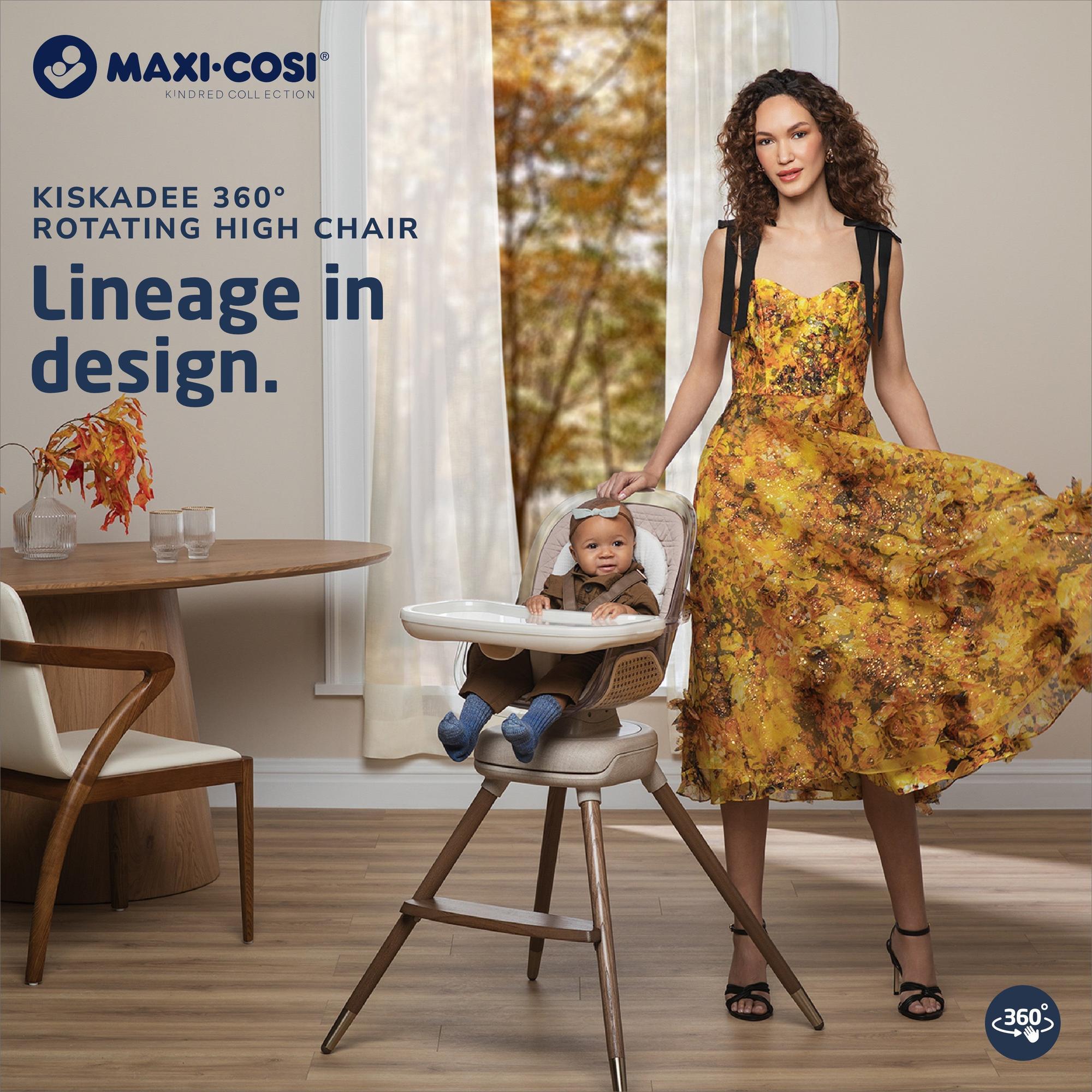 maxi cosi gold Maxi-Cosi Kindred Kiskadee 360° Rotating High Chair – Modern Natural Baby