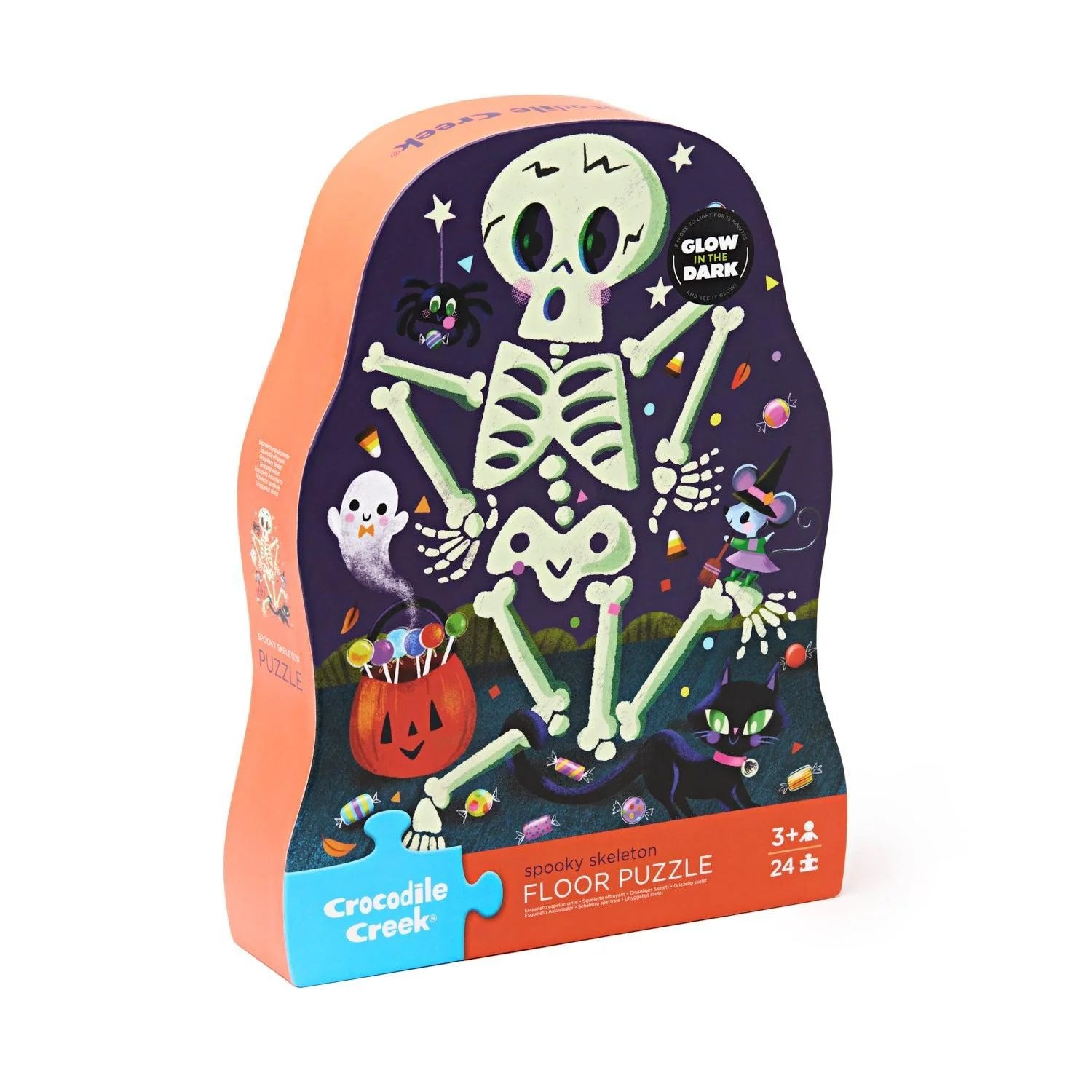 Crocodile Creek Glow-In-The-Dark Floor Puzzle | Spooky Skeleton