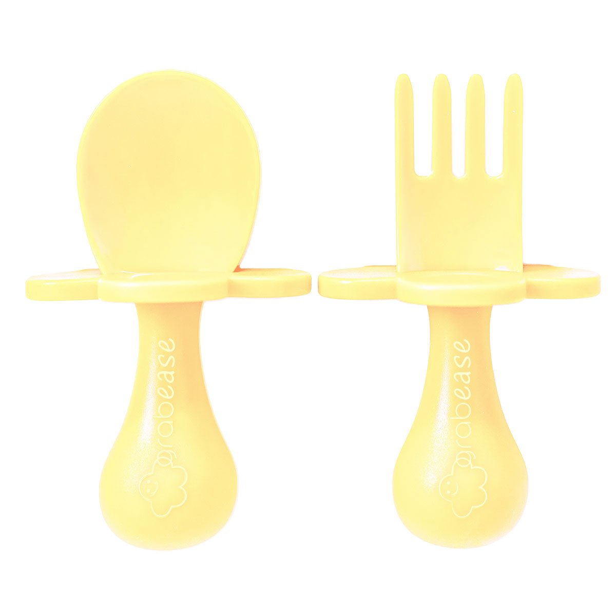 Grabease Baby Spoons Toddler Utensils Baby Utensils Baby Feeding Baby Fork,  BPA-Free & Phthalate-Free for Baby & Toddler, 1 Set, Yellow