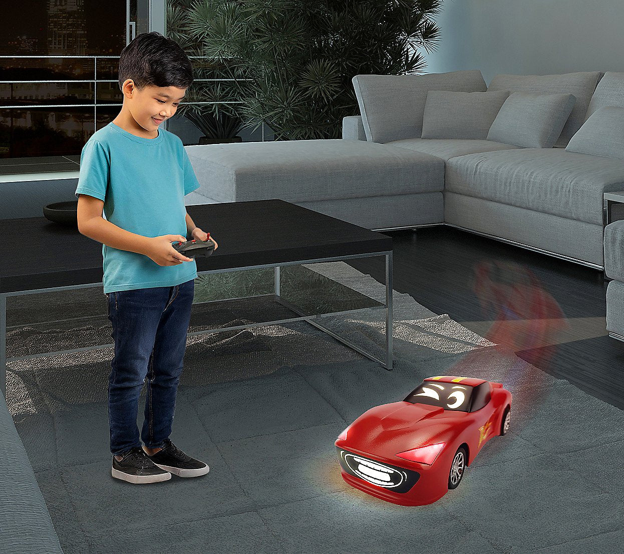 Cartoon Led Control CarToons Remote Control Car LED Projector | Red – Modern Natural Baby